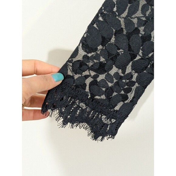 Free People Black Lace Overlay Mini Dress Witchy Halloween Goth Whimsygoth Sheer - Picture 4 of 8